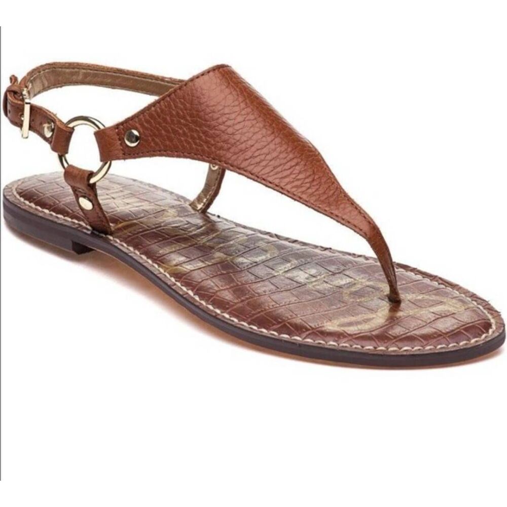 SAM EDELMAN Greta Brown Leather Sandals Size 9M